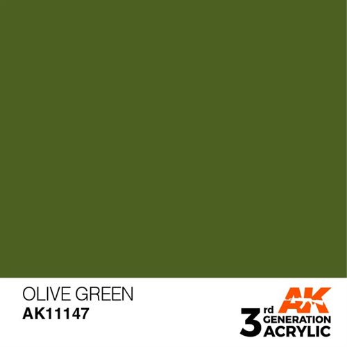 AK11147 Akryl maling, 17 ml, oliven grøn - standard