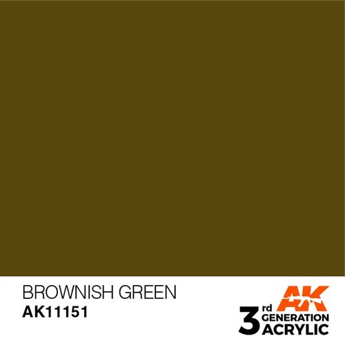 AK11151 Akryl maling, 17 ml, brunlig grøn - standard