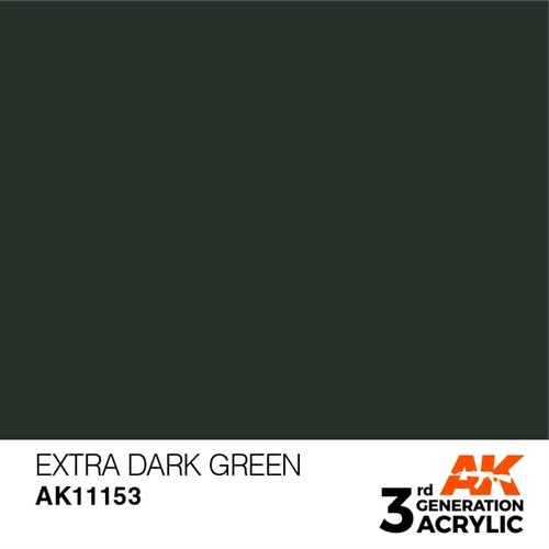 AK11153 Akryl maling, 17 ml, ekstra mørk grøn - standard