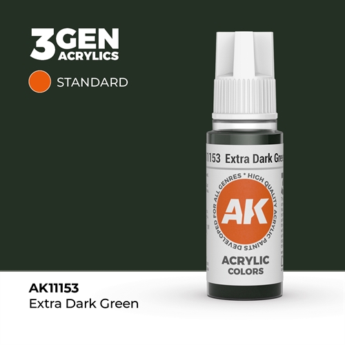 AK11153 Akryl maling, 17 ml, ekstra mørk grøn - standard