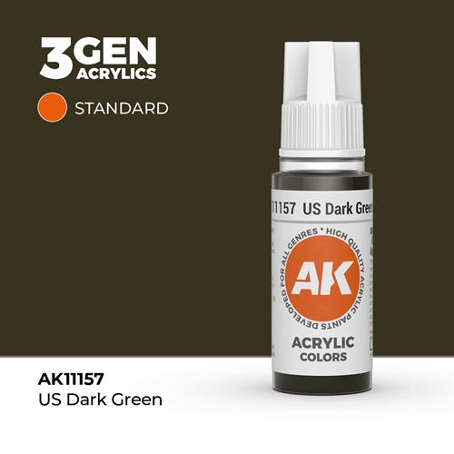 AK11157 Akryl maling, 17 ml, us mørk grøn - standard