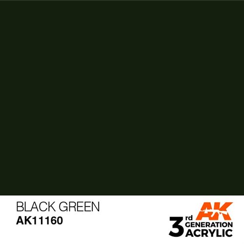 AK11160 Akryl maling, 17 ml, sort-grøn - standard