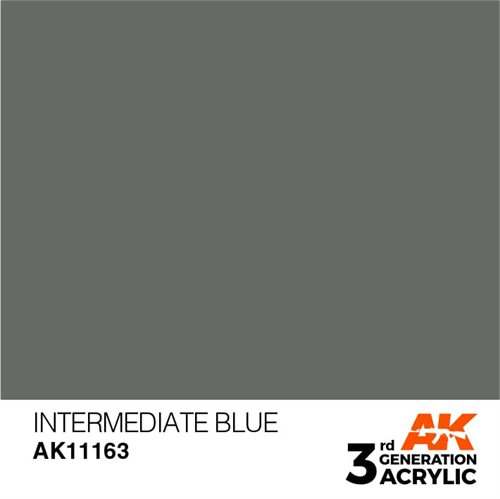 AK11163 Akryl maling, 17 ml, mellemliggende blå - standard