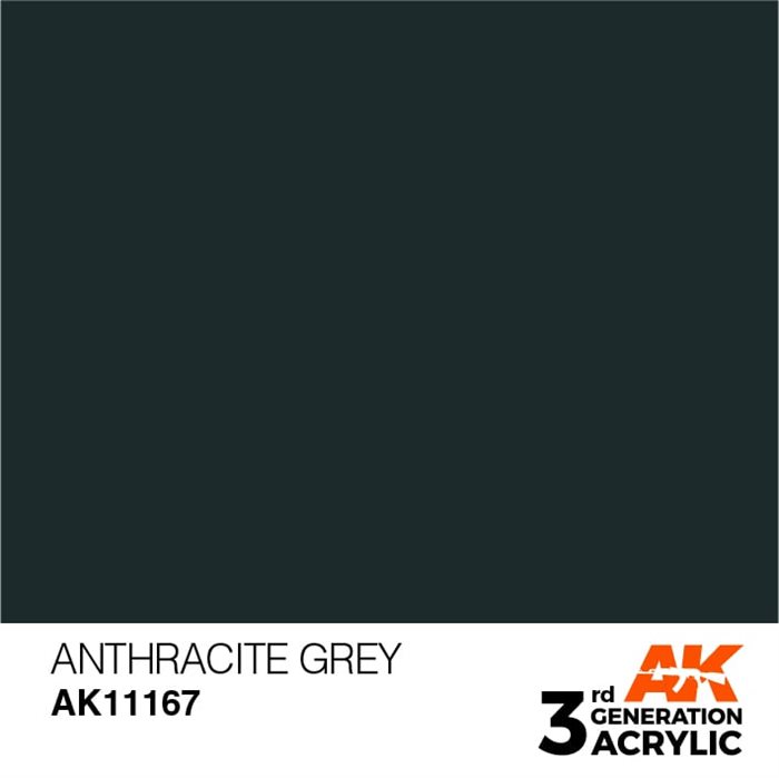 AK11167 Akryl maling, 17 ml, antrasit grå - standard