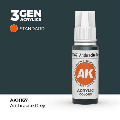 AK11167 Akryl maling, 17 ml, antrasit grå - standard