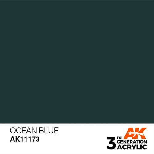 AK11173 Akryl maling, 17 ml, ocean blå - standard