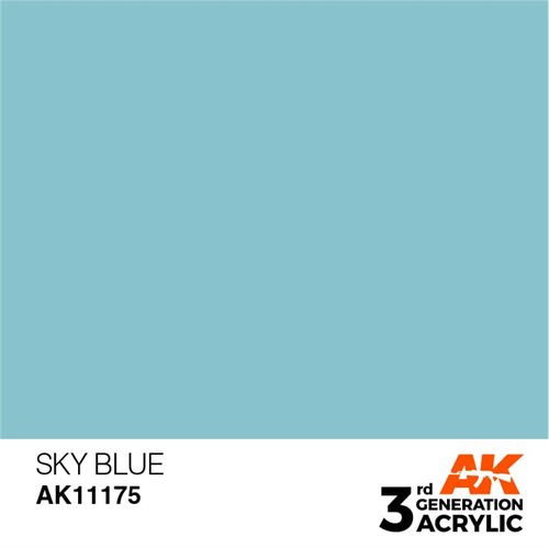 AK11175 Akryl maling, 17 ml, sky blå - standard
