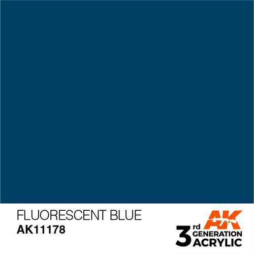 AK11178 Akryl maling,17 ml flourescent blå - standard