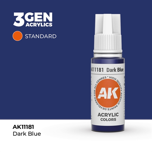AK11181 Akryl maling, 17 ml, mørk blå - standard