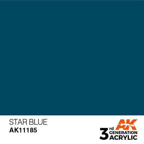 AK11185 Akryl maling, 17 ml, stjerne blå - standard