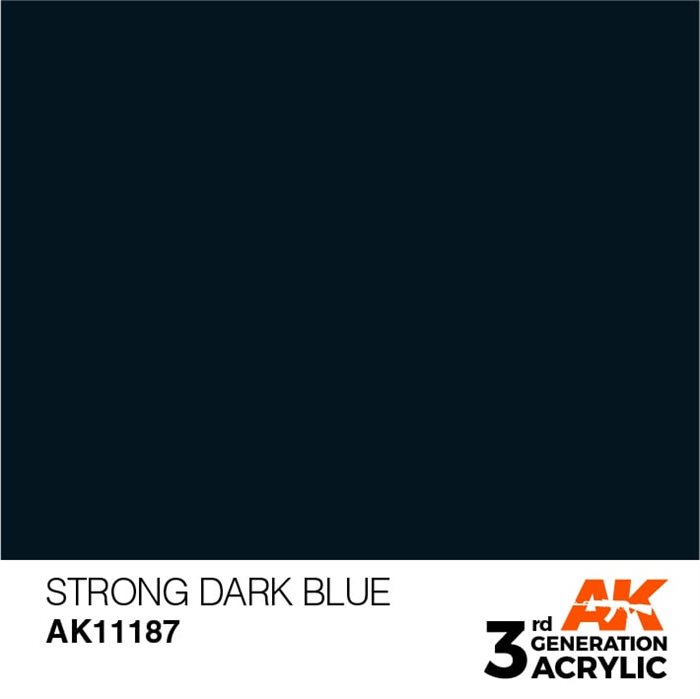 AK11187 Akryl maling, 17 ml, strong dark blue - standard