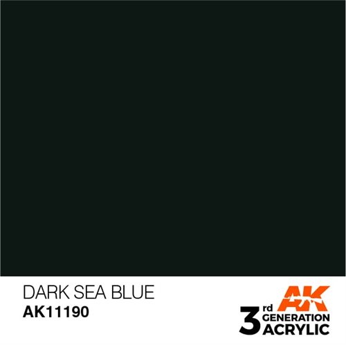 AK11190 Akryl maling, 17 ml, mørk sø blå - standard