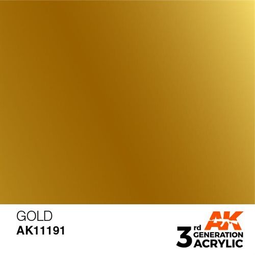AK11191 Akryl maling, 17 ml, guld - metallic