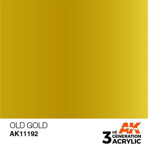 AK11192 Akryl maling, 17 ml, gammel guld - metallic