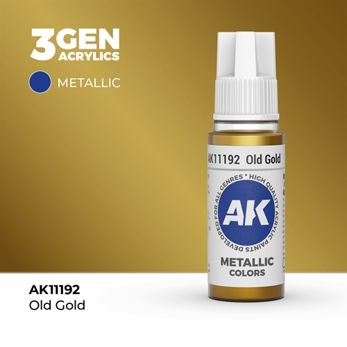AK11192 Akryl maling, 17 ml, gammel guld - metallic