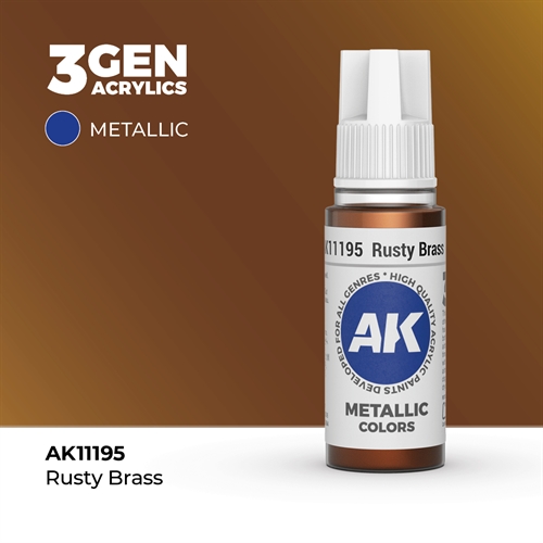 AK11195 Akryl maling, 17 ml, rusten messing - metallic