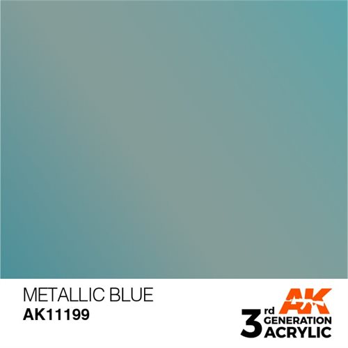AK11199 Akryl maling, 17 ml, metallic blue - metallic