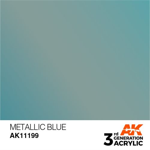 AK11199 Akryl maling, 17 ml, metallic blå - metallic