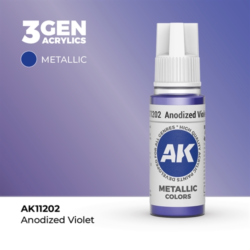 AK11202 Akryl maling, 17 ml, anodiseret violet - metallic