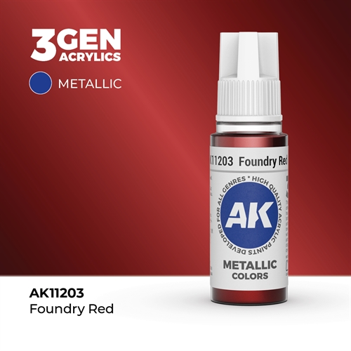 AK11203 Akryl maling, 17 ml, støberi rød - metallic