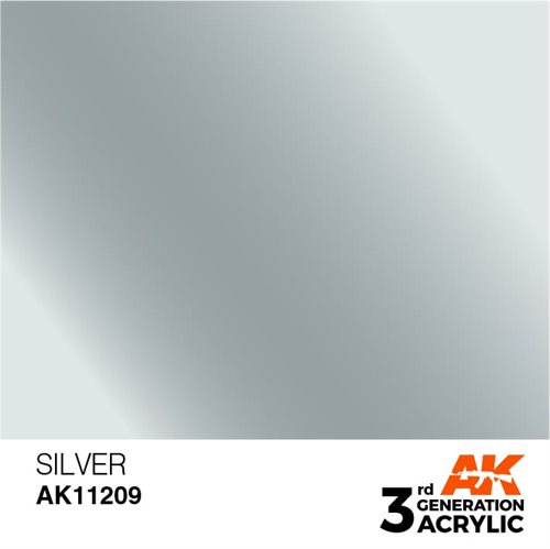 AK11209 Akryl maling, 17 ml, sølv - metallic