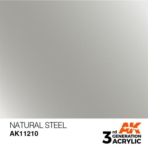 AK11210 Akryl maling, 17 ml, naturlig stål - metallic