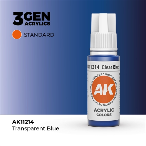 AK11214 Akryl maling, 17 ml, klar blå - standard