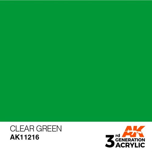 AK11216 Akryl maling, 17 ml, klar grøn - standard
