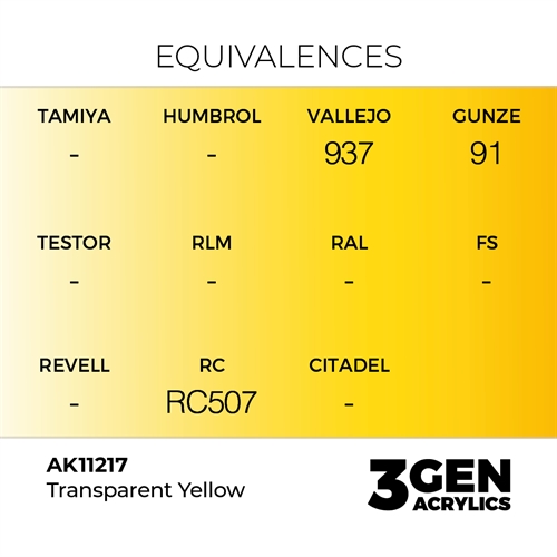 AK11217 Akryl maling, 17 ml, klar gul - standard