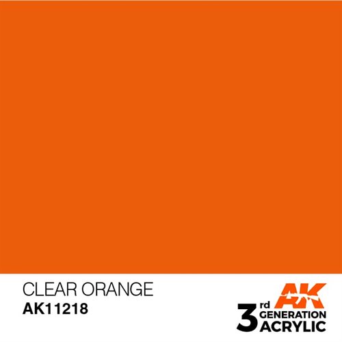 AK11218 Akryl maling, 17 ml, klar orange - standard