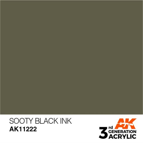 AK11222 Akryl maling, 17 ml, sodet sort - ink