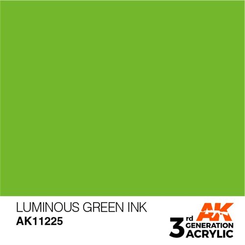 AK11225 Akryl maling, 17 ml, lysende grøn - ink