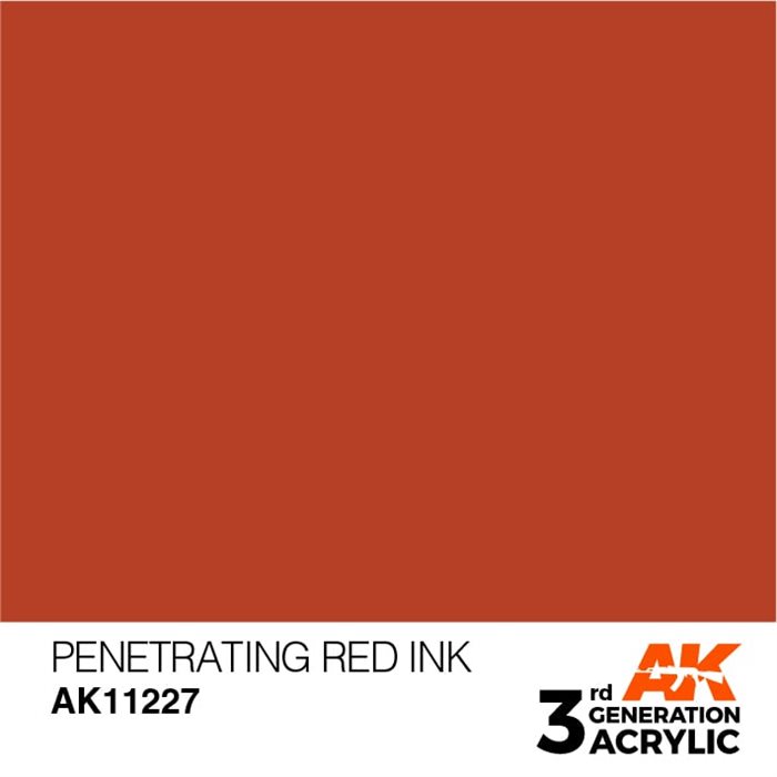 AK11227 Akryl maling, 17 ml, gennemtrængende rød - ink