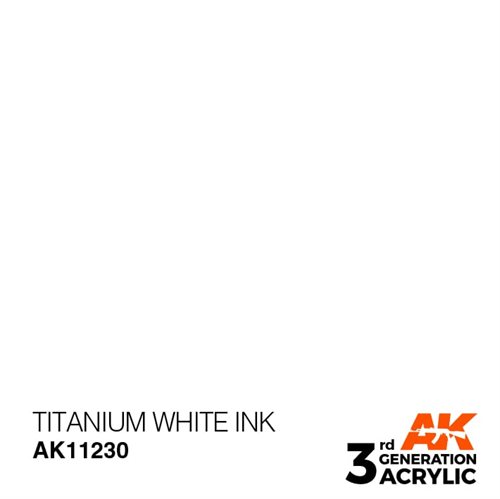 AK11230 Akryl maling, 17 ml, titanium hvid - ink