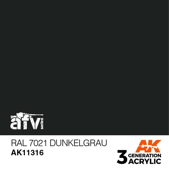 AK11316 RAL 7021 Mørkegrå – AFV, 17 ml