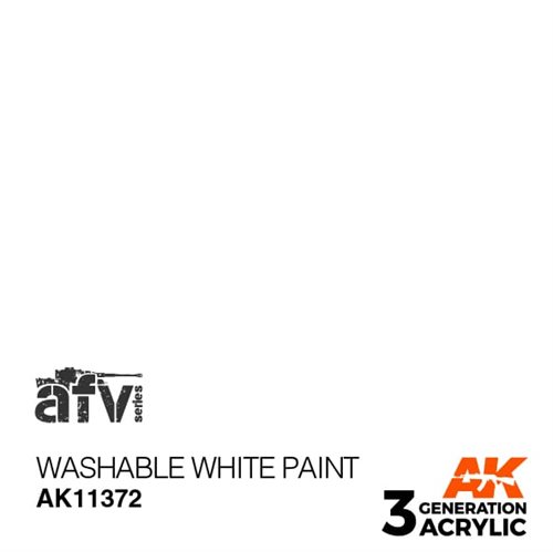 AK11372 Vaskbar hvid maling – AFV, 17 ml