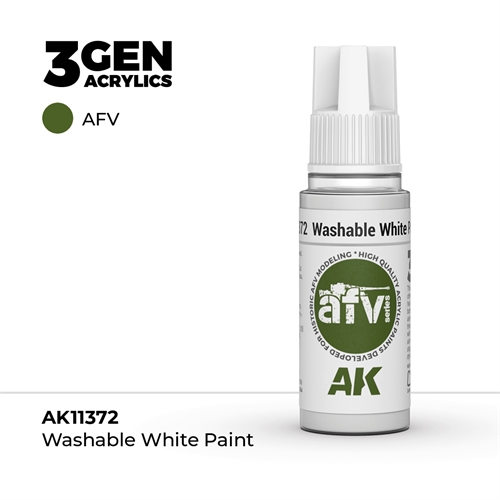AK11372 Vaskbar hvid maling – AFV, 17 ml