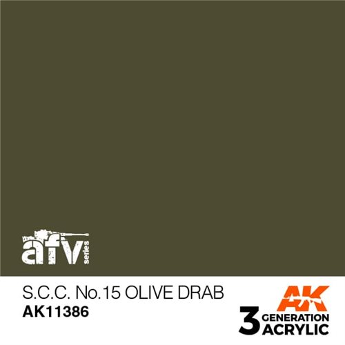 AK11386 S.C.C. NO.15 Oliven grøn– AFV, 17 ml