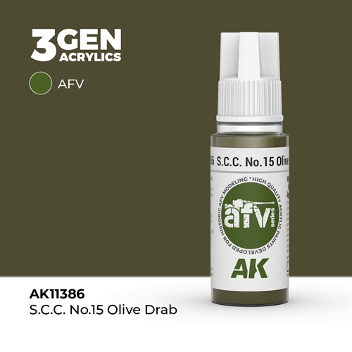AK11386 S.C.C. NO.15 Oliven grøn– AFV, 17 ml