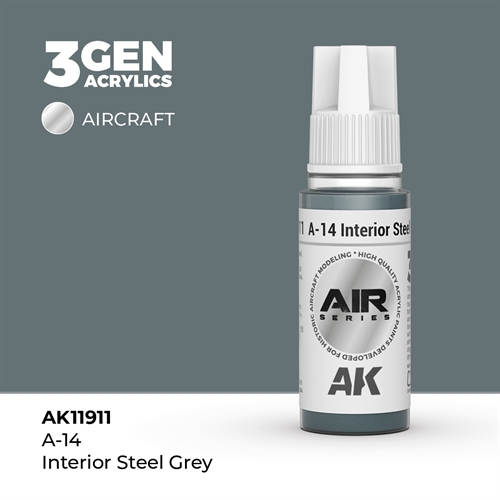 AK 11911 A-14 Interiør stål grå - AIR, 17 ml