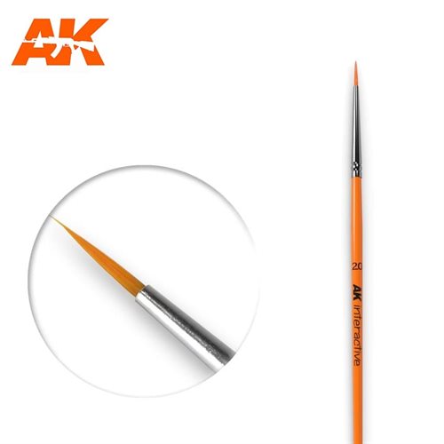AK602 2/0 Rund pensel, syntetisk