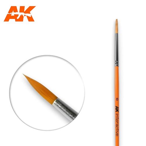AK607 8 Rund pensel, systetisk