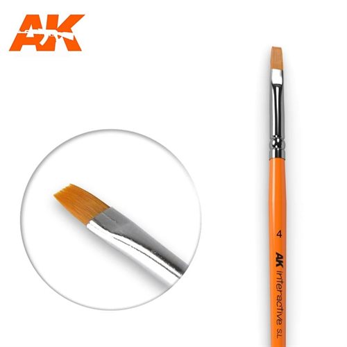 AK610 Flad pensel 4, syntetisk