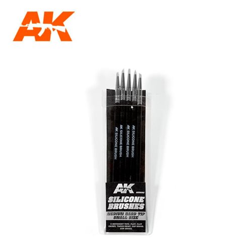 AK 9085 Silikone pensler små, fine spidser (5 Silikone pensler)