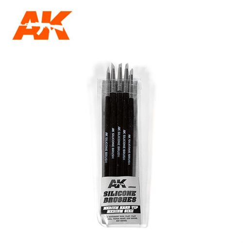 AK 9087 Silikone pensler med hårde tipper, små (5 silikone pensler)