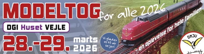 Modeltog for alle 2026, DMJU, Vejle d. 28-29 marts Billetter kan IKKE bestilles hos os, de skal købes ved indgangen til messen