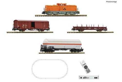Fleischmann 5170001 z21 start Digitalsæt: Diesellokomotiv BR 111 med godsvogne, DR, ep IV, SPOR N