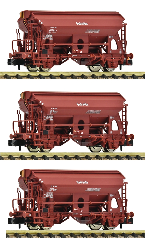 Fleischmann 6660071 3-delt sæt: Selvtømmervogne, DR, Spor N