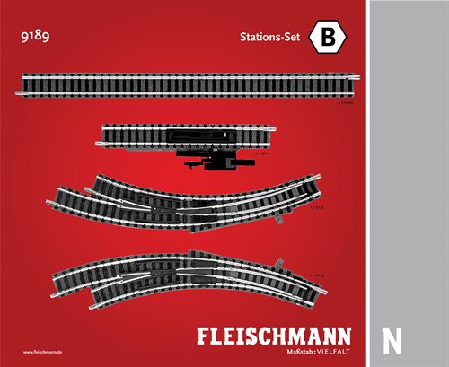 Fleischmann 9189 Skinneudvidelsessæt B, Station, SPOR N