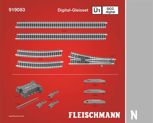 Fleischmann 919083 DCC Digital Skinne sæt Û1, SPOR N